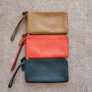 Authentic Coach Double Zip Wristlets